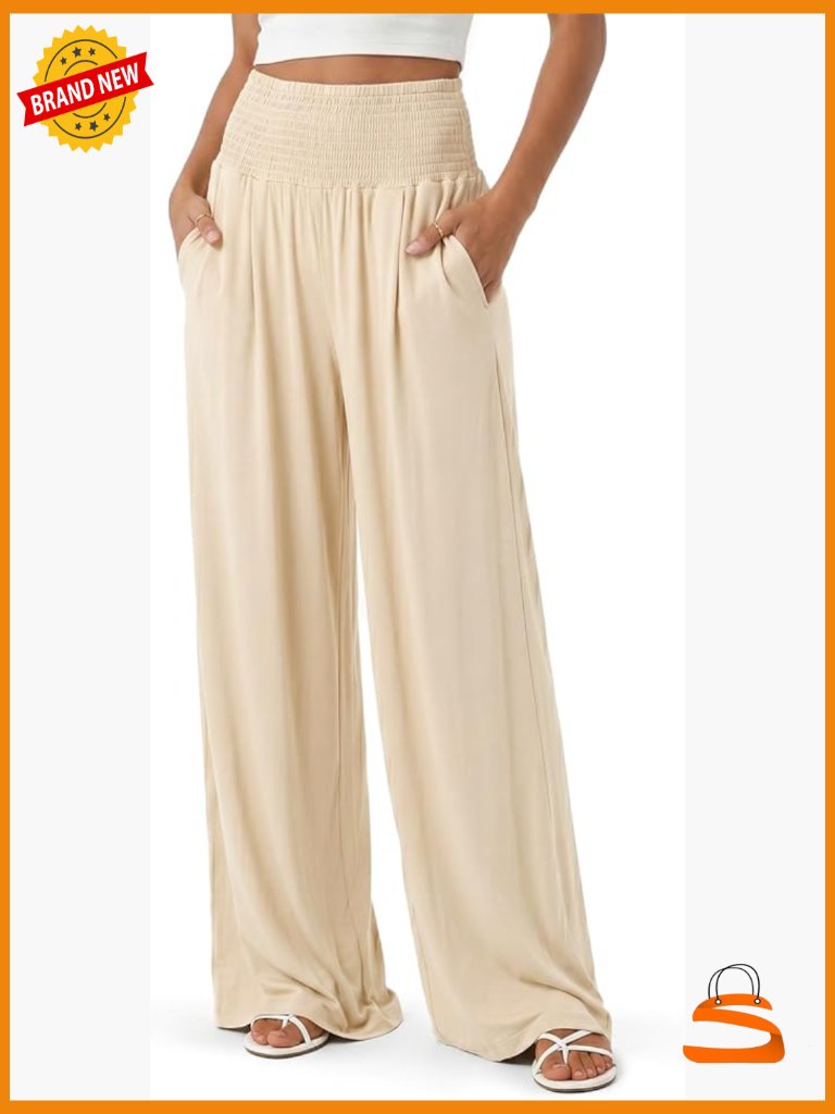 Wide Leg Palazzo Pants With Pockets High Waist Tall
